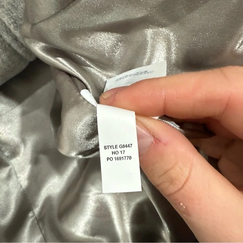 J Crew Coat Cocoon Stadium Cloth Wool in Grey